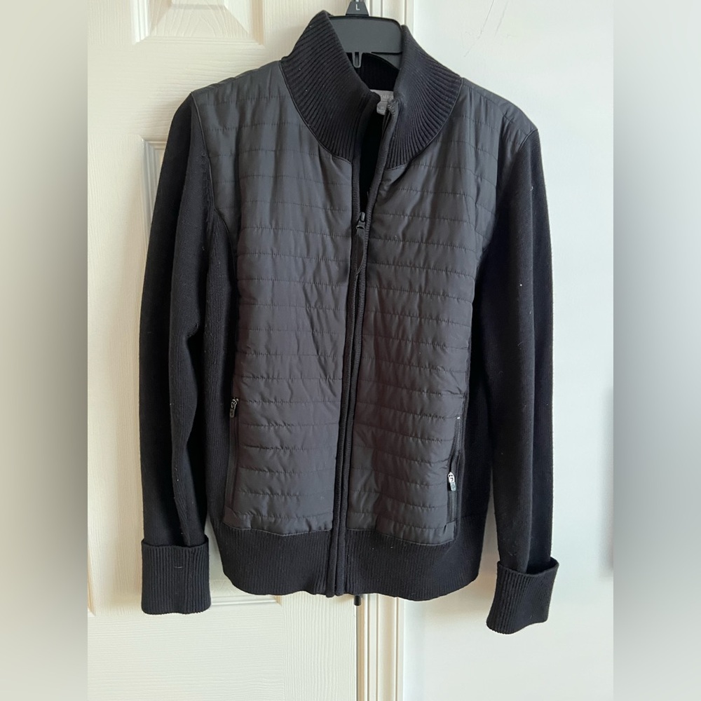 T by Talbots Coolmax black sweater zip